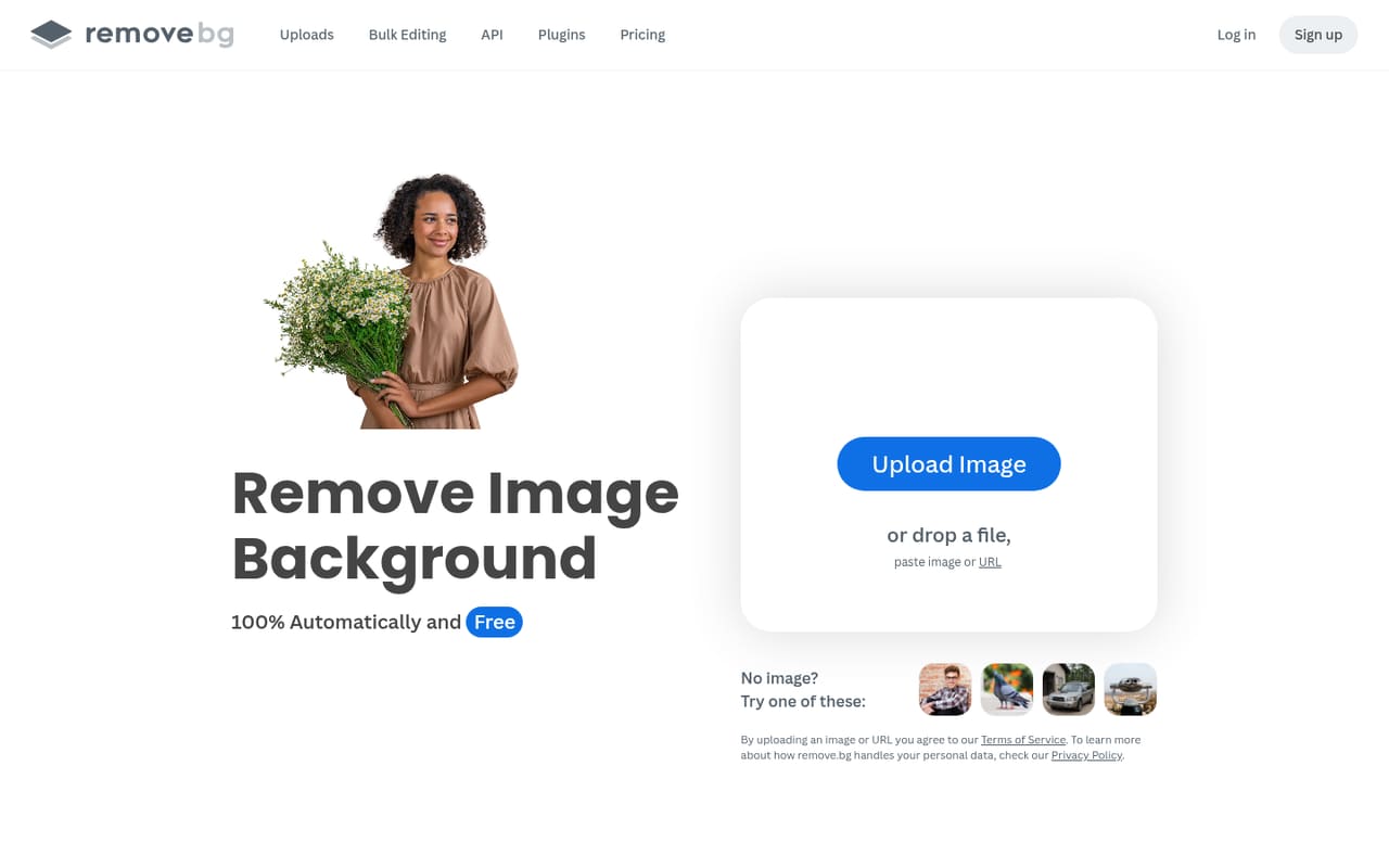 Главная remove.bg: загрузка изображения и удаление фона автоматически